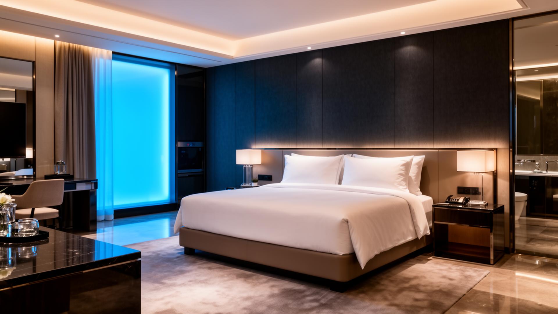 Luxury hotel suite freshly cleaned